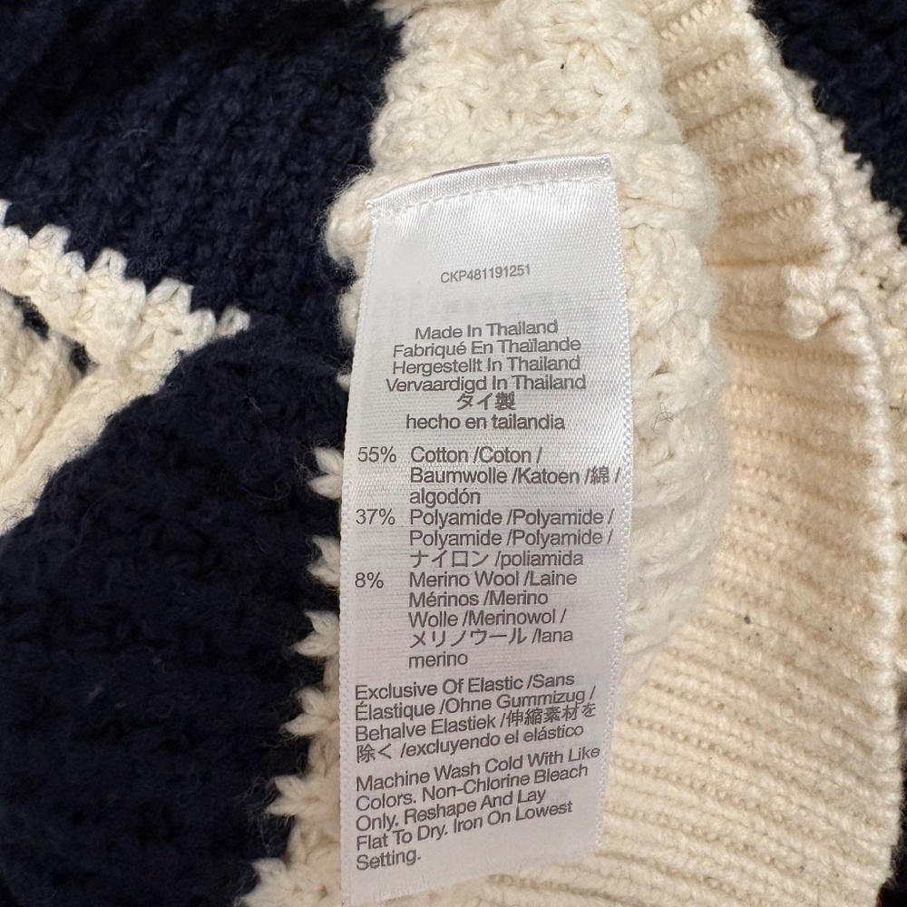 Chunky Waffle Striped Sweater M - Picture 2 of 6